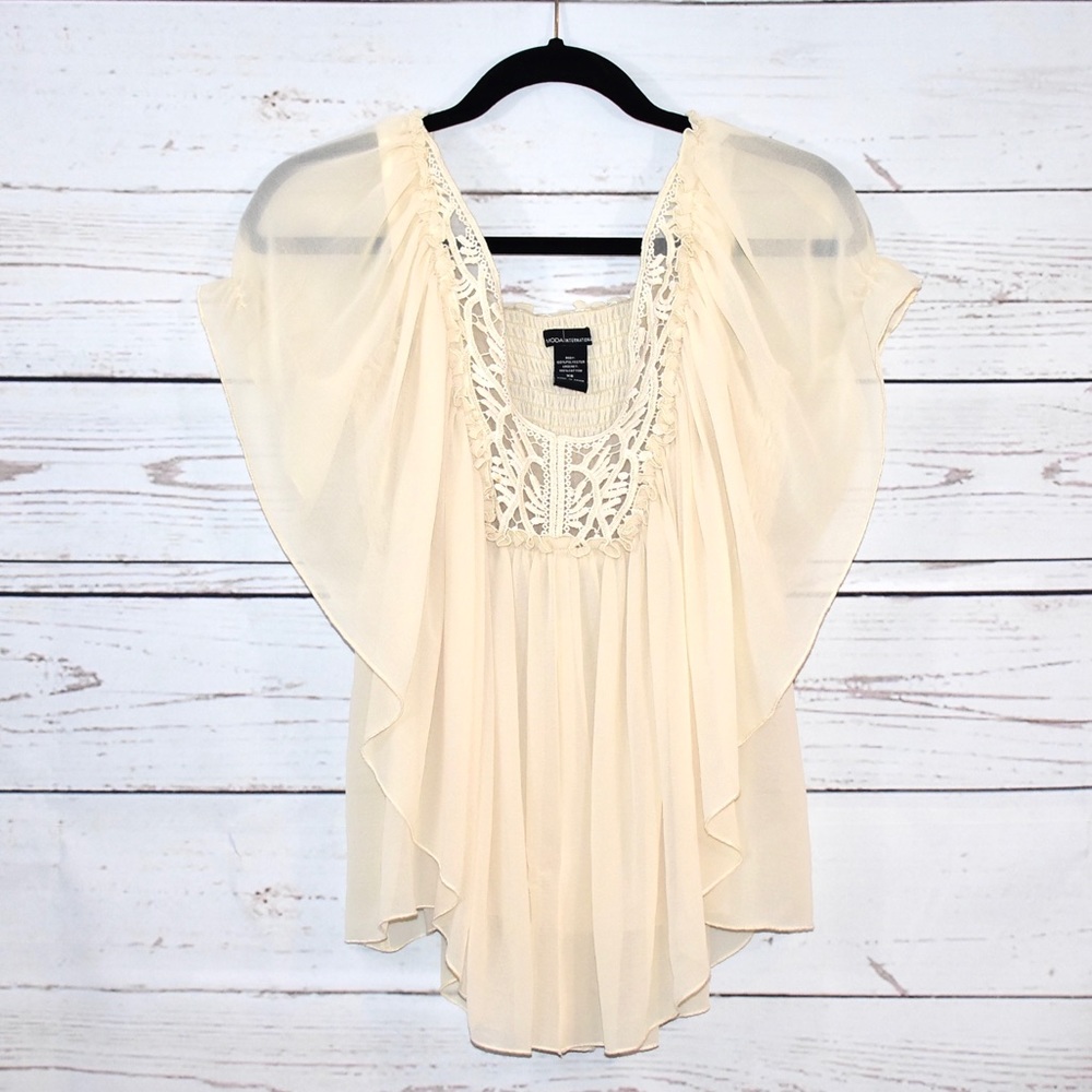Moda International Top Cream Color | XS